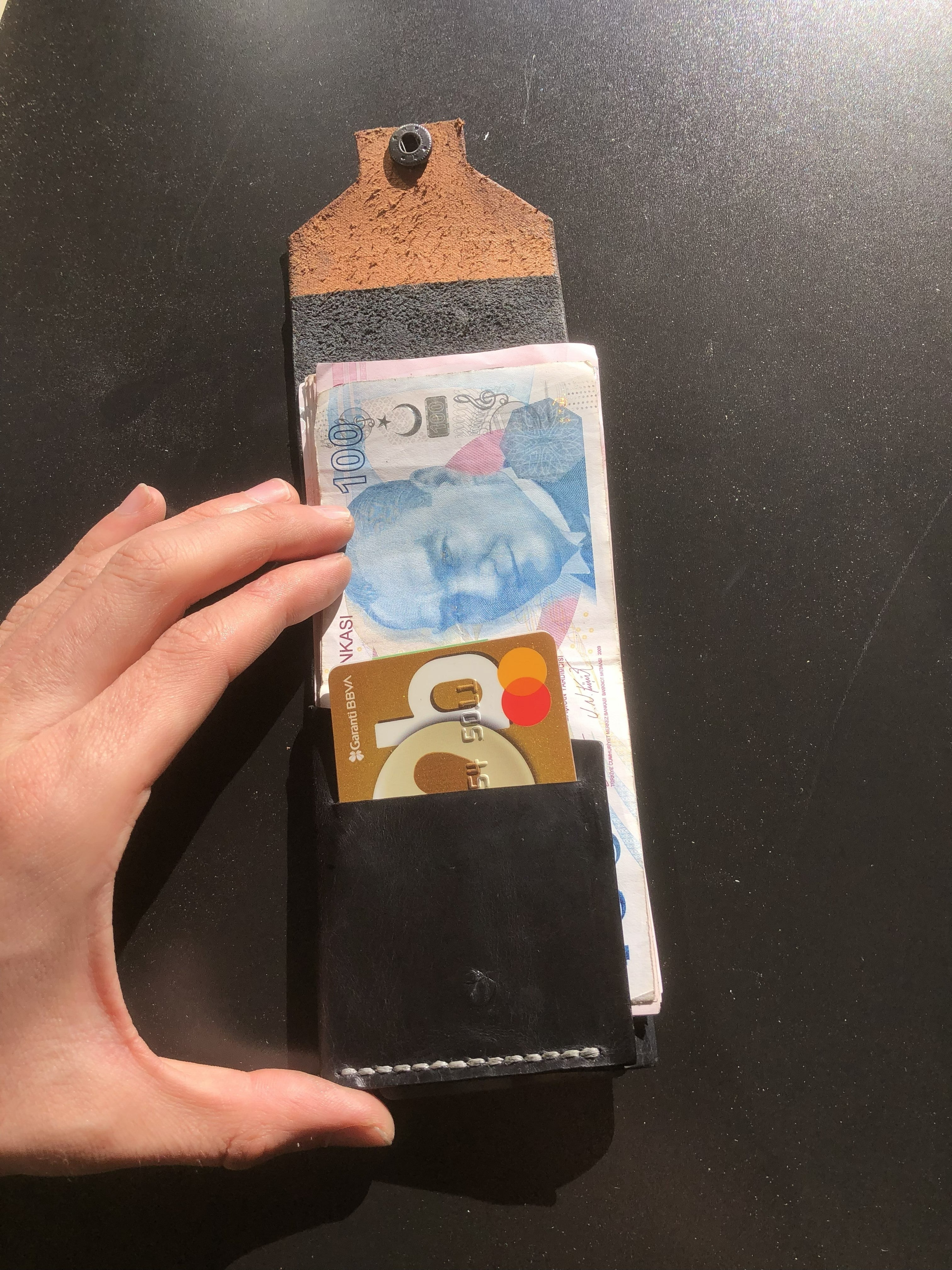 El Yapımı Dikey Cüzdan (Çok Kartlı)