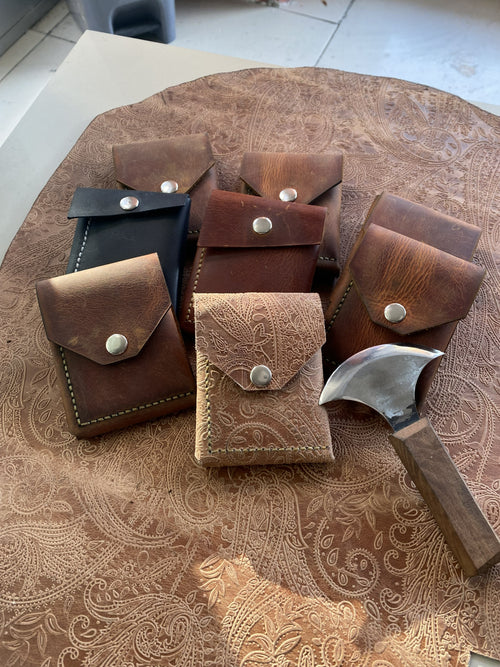 Retro Desenli El yapımı Gerçek Deri Cüzdan (Unisex)